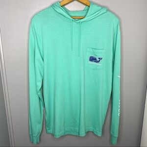 VINEYARD VINES Teal Green/Blue Lightweight Hoodie